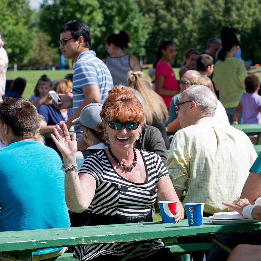 Employees at the employee picnic